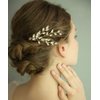 FXmimior Wedding Bridal Rose Gold Hair Accessories Wedding leaf crystal hair jewelry Wedding Comb Crystal Hair Comb Bridal Headpiece Bridal Hair Comb Rhinestone Comb (rose gold)