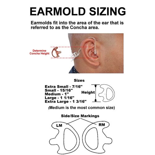 Valley Enterprises Two-Way Radio Coil Tube w/Earbuds Replacement Kit - Medium Silicone Earmold Earbuds One Pair (Left/Right), Flesh and Clear Silicone Earbuds, Clear Colored Coil Tube with Connectors