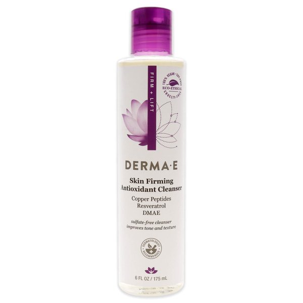 DERMA-E Skin Firming Antioxidant Cleanser – Day and Night Face Wash - Hydrating Gentle Cleanser for Tone and Texture – Deeply Cleansing and Purifying Face Wash, 6 Fl Oz