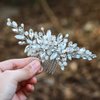 Foyte Crystal Wedding Hair Comb Rhinestone Hair Piece Silver Flower Bride Headpieces Leaf Bridesmaid Side Hair Combs for Women