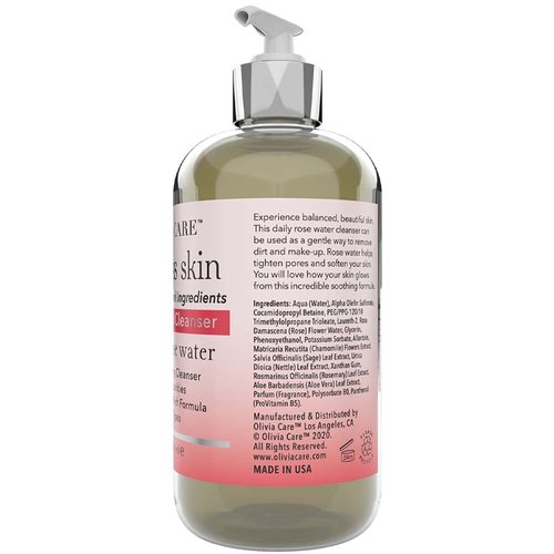 Daily Brightening Facial Cleanser - All Natural Moisturize, Hydrate, Cleanse - Brighten Age Spot, Tighter & Soothe Skin - Antioxidants - All Skin Types. Evens Complexation - 8 FL OZ (Rose Water)