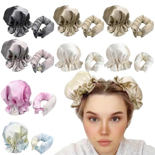 16PCS Heatless Hair Curler,Hair Rollers for Heat-Free Curls with Hair Caps, Ariuvor New Satin Heatless Curls Headband(Mixed Pack), Soft Heatless Curling Set for All Hair Types