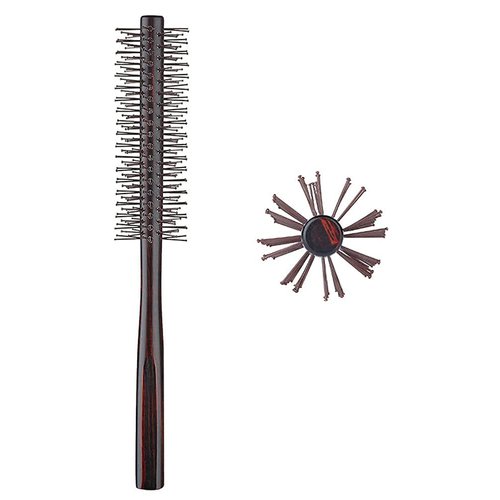 Small Round Brush for Short Hair, 1.3 Inch Mini Quiff Roller circular comb with soft Nylon Bristle for Men and Women, for Styling, Lifting, Volume, Curling Thin Hair, Bangs, Beard