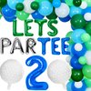 JeVenis Golf 2 Birthday Party Decorations for Boys Men Let's ParTee Balloon Banner Golf Ball Balloons Second Birthday Balloons for Golf Birthday Retirement Party