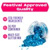 Blue Biodegradable Glitter Makeup | Plant Based, Eco Friendly, Hair Glitter, Face Glitter or Body Glitter | Cosplay EDM Music Festival and Rave Makeup Accessory | 5 Grams of Chunky Glitter