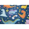 NATURETY Soft Bedding Fitted Sheet with Deep Pocket,Thicken Dino Printed Bed Sheets for Teens (Navy Blue(Dinosaur), Twin)