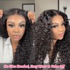ALLRUN Wear And Go 4x4 Water Wave Closure Wigs Human Hair 22 Inch Curly Wigs For Black Women Glueless Hd Lace Wigs Pre-Cut Pre Plucked Pre-Bleached Human Hair Wigs 180% Density