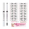 Eyebrow Stencils & Eyebrow Pencil, 30 Eyebrow Shaper Kit, Reusable Eyebrow Template With Strap & Eyebrow Razor, Waterproof Eyebrow Pen, 3 Minutes Makeup, Suitable for 98%