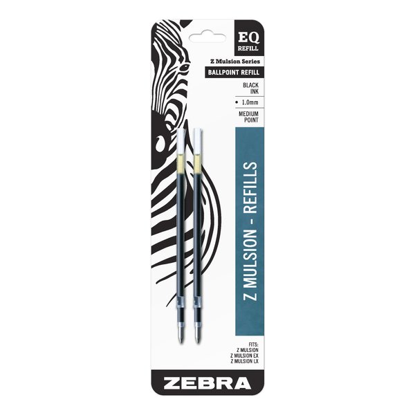Zebra Z-Mulsion EQ-Refill, 1.0mm, Black Ink, 2-Count