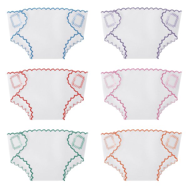 Giantree 6 Pcs Baby Doll Diapers Underwear, Reusable Doll Diapers, 12-Inch Baby Doll Accessories, Fits Baby Doll (6)
