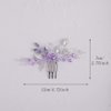 YERTTER Wedding Crystal Leaf Bridal Hair Comb Clip Pearl Wedding Hair Accessories for Bride Bridesmaid Flower Girls (Purple and Silver)