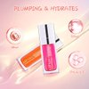 Plumping Lip Oil, Hydrating Lip Gloss Tinted Lip Balm Lip Care Transparent Toot Lip Oil, Long Lasting Nourishing Lip Glow Oil Non-sticky Big Brush Glitter Shine Primer Lip Tint (ROSEWOOD)