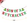 Son of a Nutcraker Banner Red & Green Glitter for Buddy the Elf Christmas Party Decorations