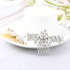 Olbye Wedding Hair Comb Headpieces for Bride Hair Comb Crystal Bridal Hair Accessories (Silver)