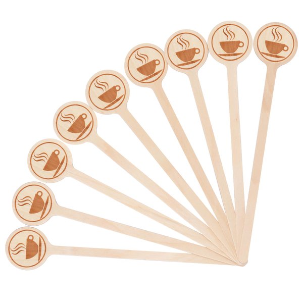 100Pcs Coffee Stirrers-5.9 Inch Natural Wooden Stir Sticks with Round Ends, Disposable Eco-Friendly Biodegradable Cafe Grade Coffee Stir Sticks Wood Beverage Mixer for Coffee Cocktails Milk Tea