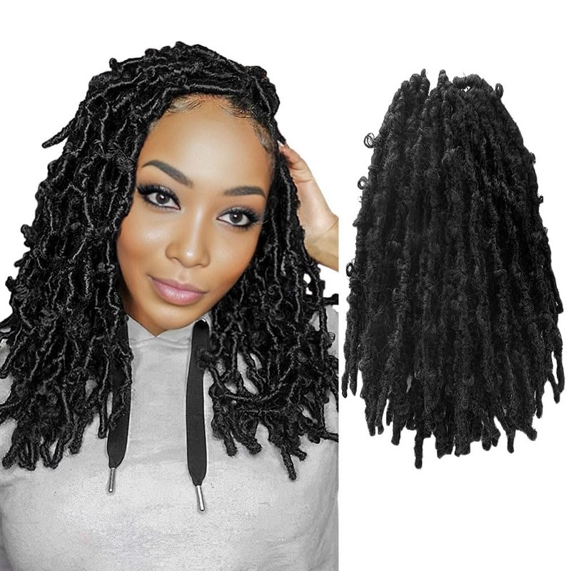 Niseyo 14 Inch Butterfly Locs Crochet Hair 6 Packs Pre Looped Handmade ...