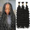 Deep Bulk Hair For Braiding Hair 26inch 300g Natural Color Wet And Wavy Deep Wave Bulk Hair Quality Synthetic Micro Braiding Hair Extensions for Boho Braids No Weft