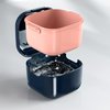 whoobell Denture Cup，Retainer Case,Cute Night Mouth Guard Box Holder, Storage Soak Container with Strainer basket for Travel Cleaning.(1 Pack,Blue)