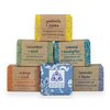 Stress Relief Custom Soap Sampler- Set of 6- Enriched with Shea Butter, Cocoa Butter and Essential Oils- Lavender Thyme, Orange Clove, Seaweed Eucalyptus, Cucumber Mint, Goat Milk and Custom Scent