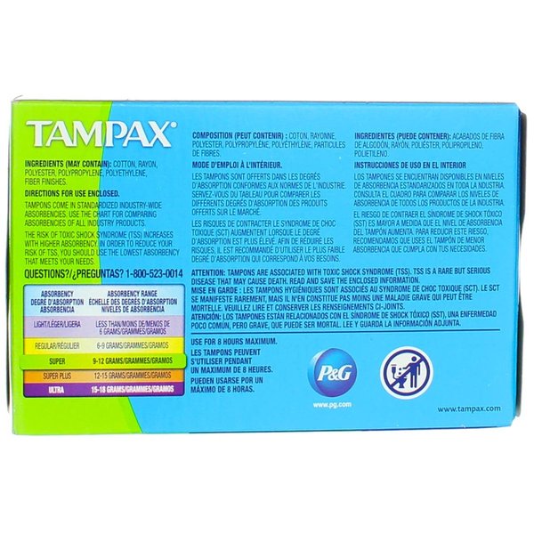 Tampax Flushable Super Tampons - 10 ct, Pack of 3