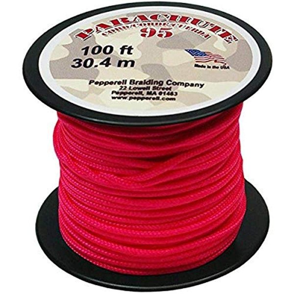 Pepperell 1.9mm Parachute Cord, 100-Feet, Neon Pink