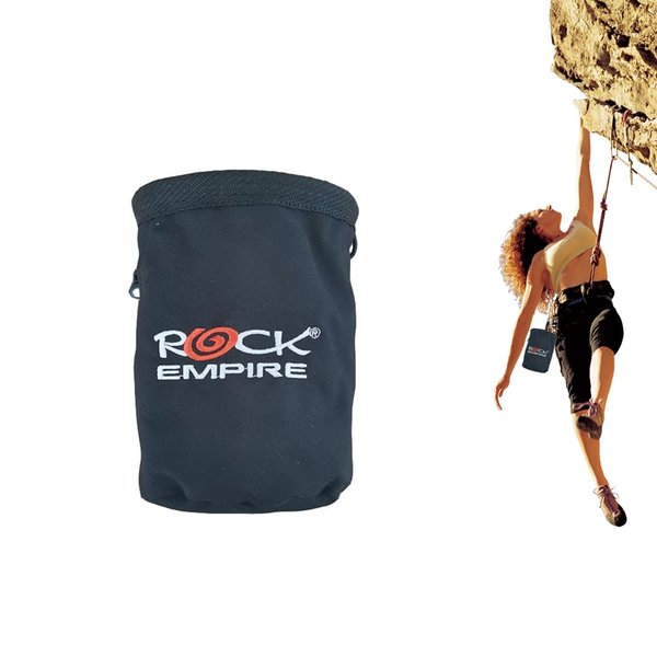 TUMECOS Chalk Bag for Rock Climbing,Reusable Waist Bag for Climbing Magnesium Carbonate Powder Balls, Climbing Chalk Bag, Non-Slip Chalk Storage Bag for Bouldering, Gymnastics, Weightlifting（Black）