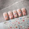 5Sheet 5D Embossed Relief Nail Design Kit Flower Nail Stickers For Nail Art,White Daisy Nail Art Stickers Spring Summer Colorful Floral Nail Decals For Nail Art Black Jelly Blossom Petals Nail Sticker