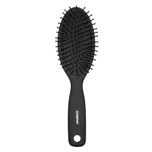 Conair Men Hair Brush - Men’s Hairbrush for Everyday Brushing Nylon Bristles Cushion Brush - Brush for All Hair Types - Black
