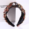 NVENF Christmas Headbands for Women Pearl Crystal Knotted Headband Rhinestone Embellished Jeweled Headbands Womens Christmas Holiday Hair Accessories Festive Party Favors (Multicolor)