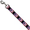 Dog Leash Ohio Flag Repeat Black 4 Feet Long 0.5 Inch Wide