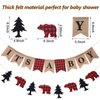 3 Pieces Lumberjack Baby Shower Banner Lumberjack Theme and It's a Boy Banner Garland Buffalo Plaid Woodland Animal Camping Banner for Baby Shower Kid Birthday Hunting Party Supplies Decoration