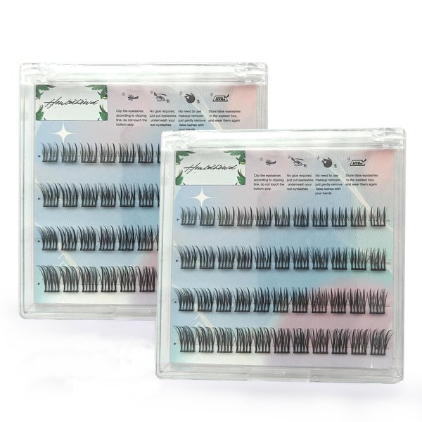 Clustered eyelashes, with their own glued lashes, press the lashes 10-16mm individual lashes, and apply them directly without glue (S)