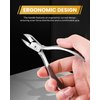 Tisojpod Toenail Clippers, Professional Ingrown Nail Clippers for Men Women& Seniors, Toenail Clippers for Thick Toenails, Premium Quality Stainless Steel Nail Clippers with Super Sharp Curved Blades