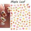 6sheets Fall Nail Stickers for Nail Art 3D Self Adhesive Maple Leaf Nail Art Stickers with Tweezers Fiery Red Maple Leaves Nail Decals Autumn Nail Design Stickers for Women Girl DIY Nail Decoration