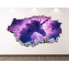 Unicorn Wall Decal Art Decor 3D Smashed Mythical Creature Sticker Poster Kids Room Mural Custom Gift BL358 (70"W x 40"H)