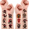 Ninja Temporary Tattoos Birthday Themed Party Supplies Decorations Favors 8 Sheets 96PCS Decor Cute Stickers Tattoo for Class School Prizes Gift for Kids Boys Girls Carnival Christmas Rewards