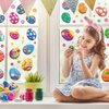VEYLIN 6Sheets 80Pcs Easter Eggs Window Clings, Removable Eggs Window Static Sticker for Easter Window Decoration