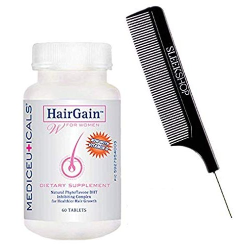 Therapro MEDIceuticals HairGain Dietary Supplement Natural Phytoflavone DHT Inhibiting Complex for Healthier Hair Growth, Vitamin D (w/Sleek Comb) Gain Pills Tablets Vitamins (60 Tablets for Women)