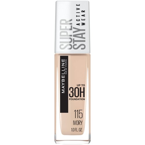 Maybelline Super Stay Full Coverage Liquid Foundation Active Wear Makeup, Up to 30Hr Wear, Transfer, Sweat & Water Resistant, Matte Finish, Ivory, 1 Count