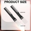 2pcs Black Metal Prong Pick Combs Parting for Women, Double-Head Parting Teasing Comb with Metal Pick Fork Comb Tool Hair Picking Comb for Hair Styling Salon Thick Thin Hair