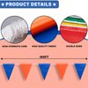 105ft Pennant Banner Flags, 7"x10" Fluorescent Orange and Blue Safety Flagging Banner Warning Flags for Construction Site/Traffic Control/Boundary Barrier Signs, Perimeter Marking Flags on String, 45 Flags
