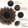 BOGSEA Curly Messy Bun Hair Pieces Elastic Drawstring Curly Hair Buns for Short Thin Hair Synthetic Ponytail Extension hair bun for Women (Dark Chocolate Brown)