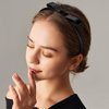 EYEOO 2PCS Black Bow Headbands Set for Women Big Knotted Headbands Grosgrain Ribbon Hair Bows Cute Hair Hoop Top Knot Turban Hair Headband for Girls Teens Party Cosplay Decoration Hair Accessories