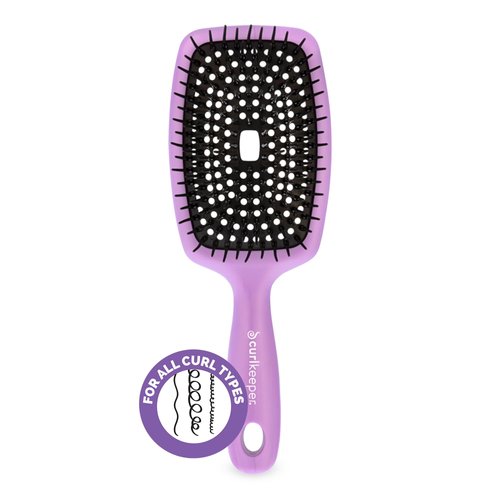 Curl Keeper Flexy Hair Brush, Purple - Detangling Hair Brush with Flexible Bristles for Shower Use, Combing Through Curls & Removing Tangles - Lightweight Hair Accessories for All Hair Type