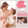 Chuangdi 20 Pcs Flexible Curling Rods, Soft Foam No Heat Hair Rollers Curlers and Steel Pintail Rat Tail Comb, for Women Girls Long and Short Hair (Dark Pink, 0.31 x 9.4 Inch)