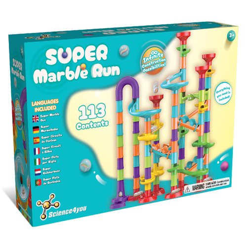 Science4you Super Marble Run - Marble Games for Kids, 113 Pieces and Marbles Included, Educational Stem Toys for 3+ Year olds, Gift for Boys and Girls