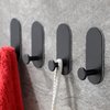 Taozun Hand Towel Holder/Hand Towel Bar - Black Towel Rack with 4 Pack Self Adhesive Hooks for Bathroom Wall Kitchen, Towel Holder Set Stick on Wall