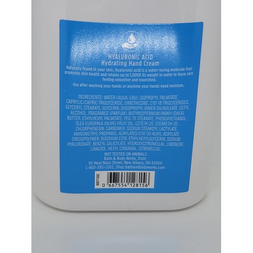 Hyaluronic Acid Hydrating Hand Cream Pump - 8oz