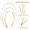 Lurrose Baroque Queen Crown Gothic Halo Crown Headband Statement Wedding Bridal Headdress for Wmen Girls Christmas Halloween Cosplay Headwear Golden