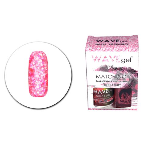 WAVEGEL Soak-0ff Gel & Nail Lacquer Matching Duo Set - Rockability - WG135-135 I 0.5 Oz